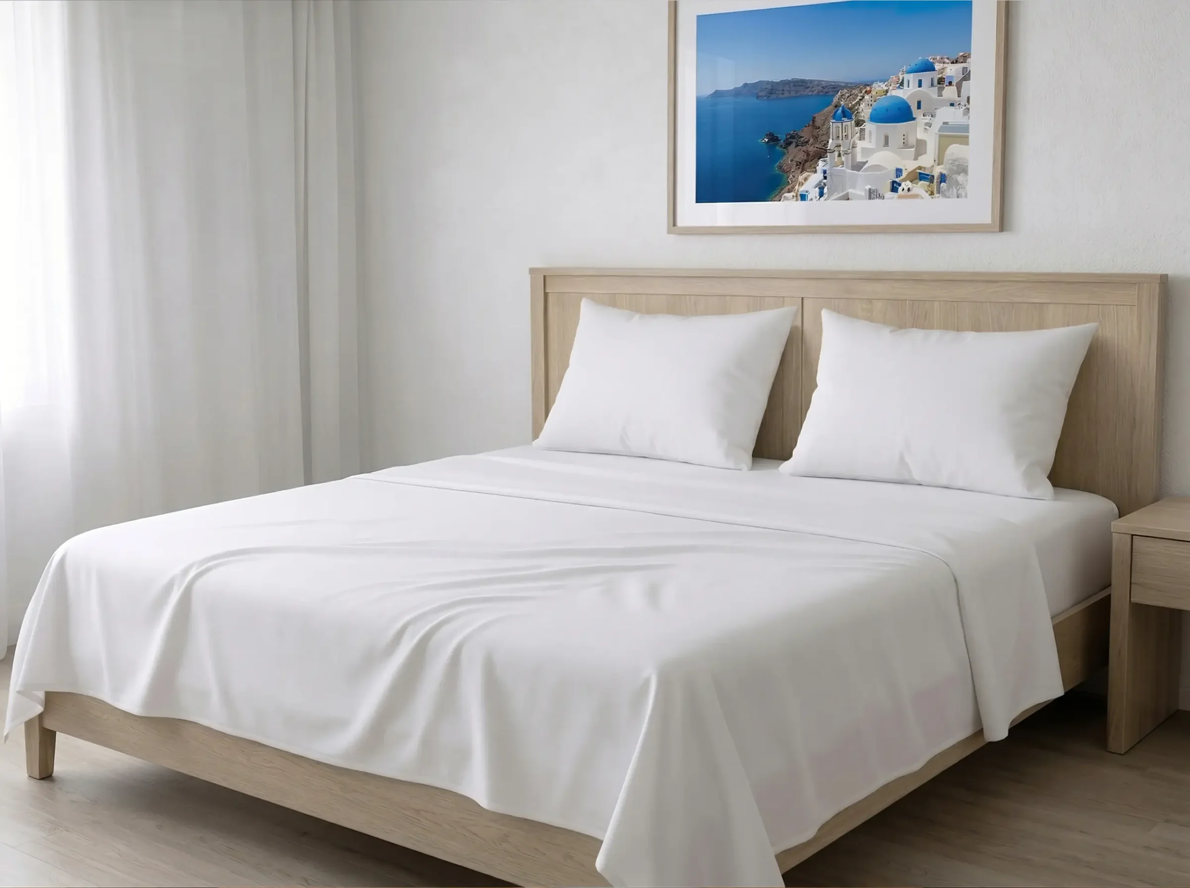 Φωτογραφία προϊόντος: Σεντόνι Λευκό 280x290 200 Κλωστές Βαμβακερό 70% Πολυέστερ 30% 008072011