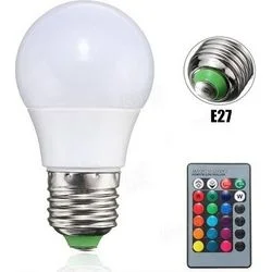 Φωτογραφία προϊόντος: Λάμπα LED RGB E27/12W που αλλάζει 16 χρώματα με τηλεχειριστήριο - OEM