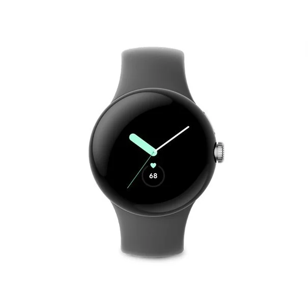 Φωτογραφία προϊόντος: Google Pixel Watch polished silver stainless steel 41mm charcoal active band