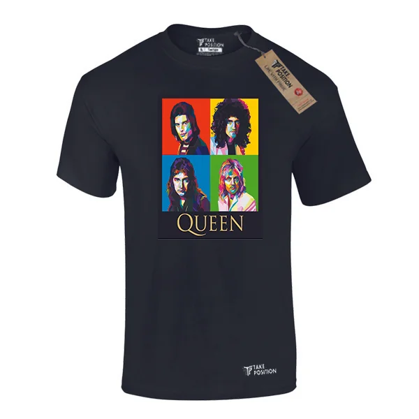 Φωτογραφία προϊόντος: Ανδρικό μπλουζάκι t-shirt βαμβακερό Takeposition The Queen, Μαύρη/ Medium, 320-7659-prosf