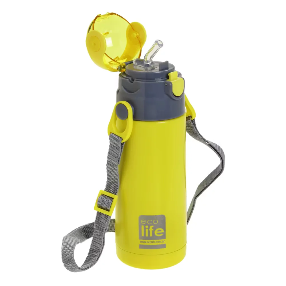 Φωτογραφία προϊόντος: LifeGreen Eco Life Παγούρι-Θερμός Ανοξείδωτο Kids Yellow 400ml