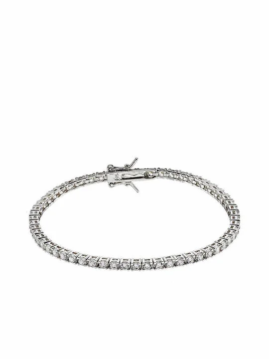 Φωτογραφία προϊόντος: GLS JEWELS Βραχιόλι Ριβιέρα Λευκό Ασήμι 925 2mm Πλάτος