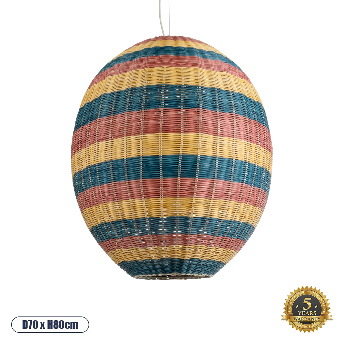 Φωτογραφία προϊόντος: GLOBOSTAR® CABALLEROS 02066 Boho Κρεμαστό Φωτιστικό Οροφής με Ντουί 1 x E27 AC 220-240V IP20 - Πολύχρωμο - Μ70 x Π70 x Υ80cm
