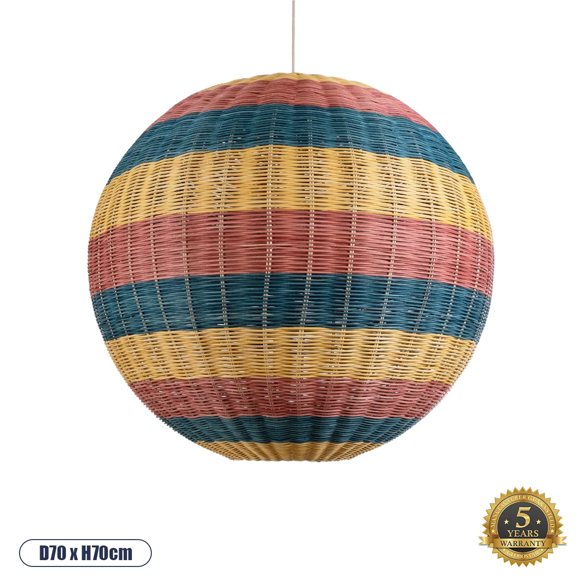 Φωτογραφία προϊόντος: GLOBOSTAR® CABALLEROS 02063 Boho Κρεμαστό Φωτιστικό Οροφής με Ντουί 1 x E27 AC 220-240V IP20 - Πολύχρωμο - Μ70 x Π70 x Υ70cm