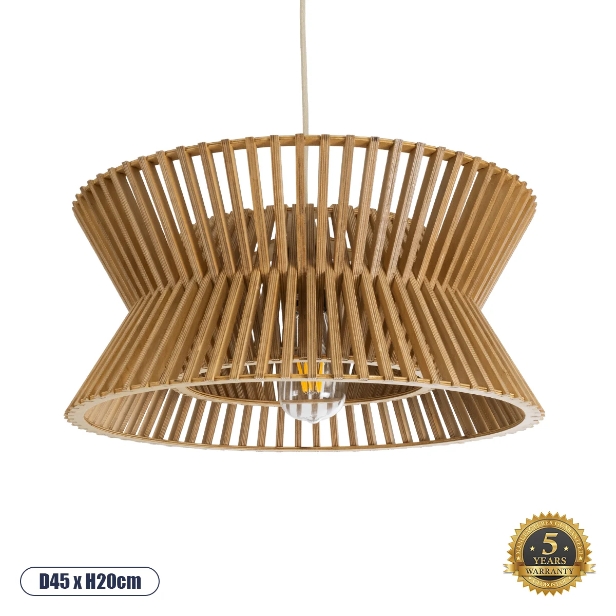Φωτογραφία προϊόντος: GLOBOSTAR® BIMINI 02287 Boho Κρεμαστό Φωτιστικό Οροφής με Ντουί 1 x E27 AC 220-240V IP20 - Καφέ - Μ45 x Π45 x Υ20cm