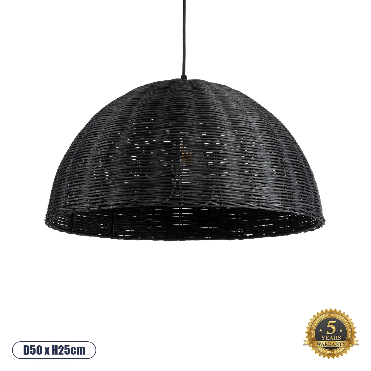 Φωτογραφία προϊόντος: GLOBOSTAR® MONTANA 02383 Boho Κρεμαστό Φωτιστικό Οροφής με Ντουί 1 x E27 AC 220-240V IP20 - Μαύρο - Μ50 x Π50 x Υ25cm