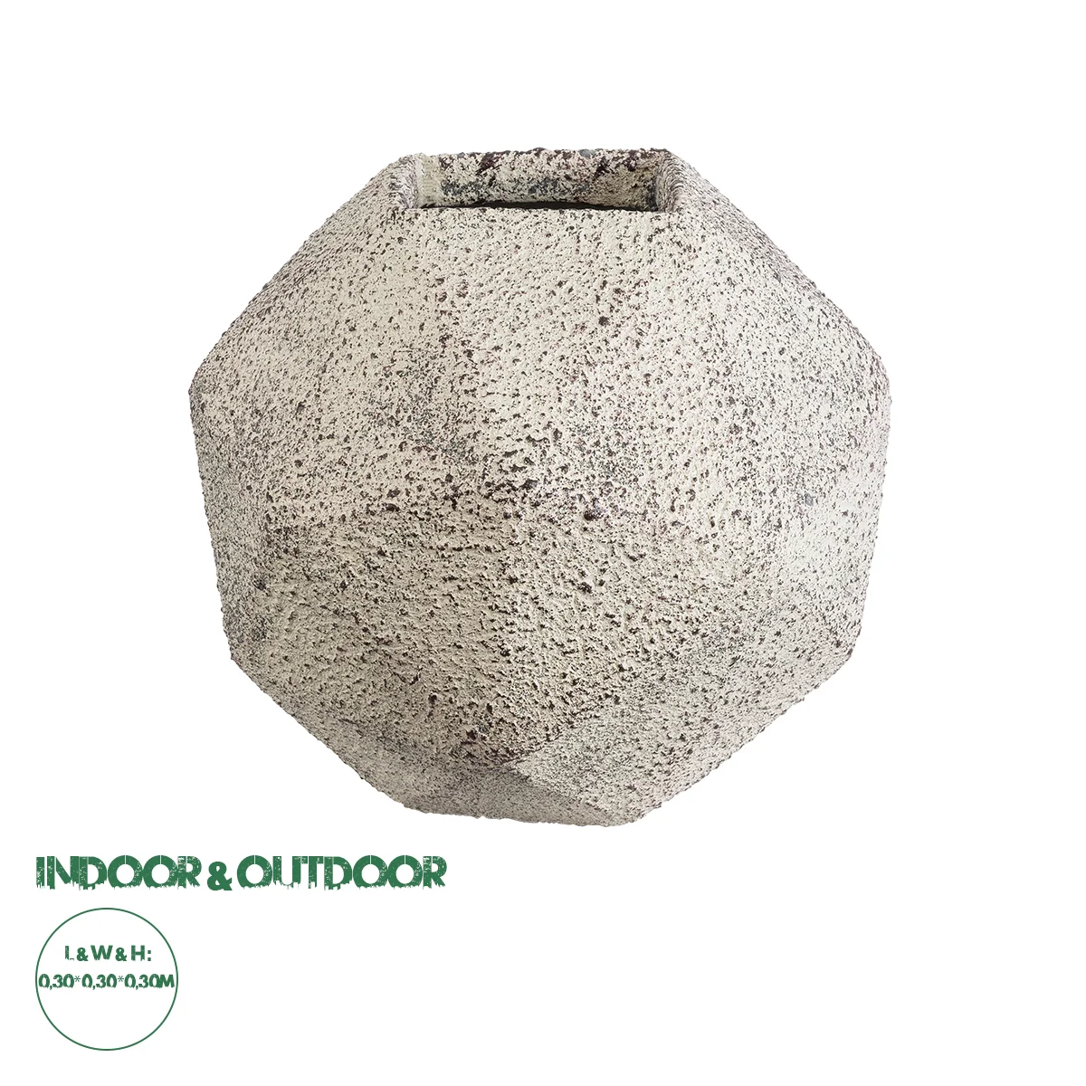 Φωτογραφία προϊόντος: GloboStar® Artificial Garden BOROUGH 20782 Επιδαπέδιο Πολυεστερικό Τσιμεντένιο Κασπώ Γλάστρα - Flower Pot Λευκό με Μπεζ Μ30 x Π30 x Υ30cm