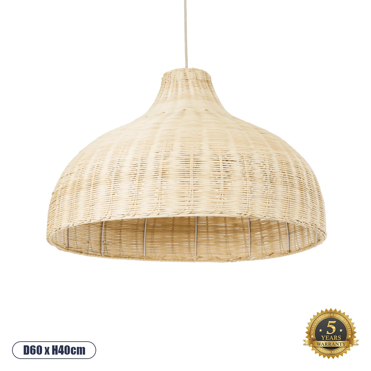 Φωτογραφία προϊόντος: GLOBOSTAR® AFURU 01828 Boho Κρεμαστό Φωτιστικό Οροφής με Ντουί 1 x E27 AC 220-240V IP20 - Μπεζ - Μ60 x Π60 x Υ40cm
