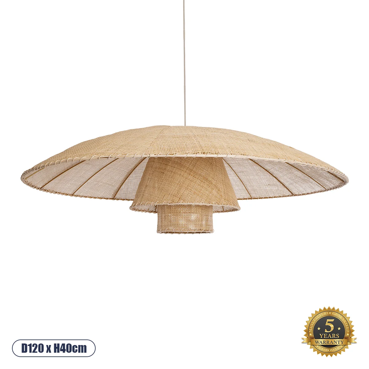 Φωτογραφία προϊόντος: GLOBOSTAR® ZORA 02140 Boho Κρεμαστό Φωτιστικό Οροφής με Ντουί 1 x E27 AC 220-240V IP20 - Μπεζ - Μ120 x Π120 x Υ40cm