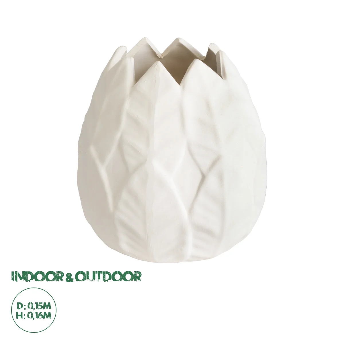 Φωτογραφία προϊόντος: GloboStar® Artificial Garden FLORES 20511 Διακοσμητικό Κεραμικό Κασπώ Γλάστρα - Flower Pot Λευκό Φ15 x Υ16cm