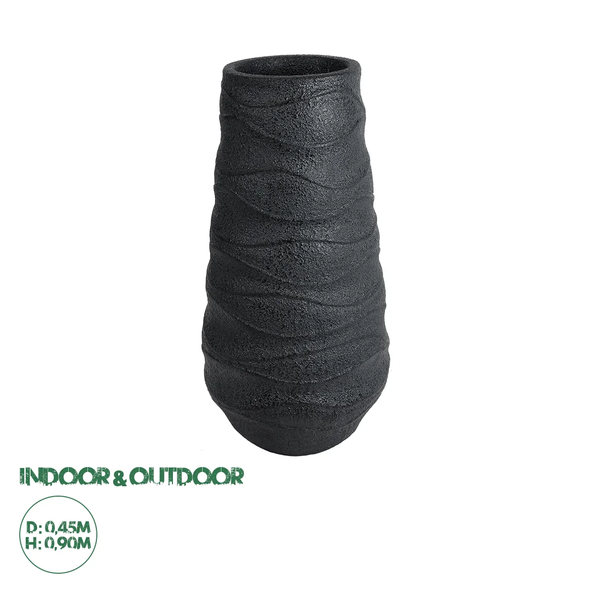 Φωτογραφία προϊόντος: GloboStar® Artificial Garden BOLOGNA 20727 Επιδαπέδιο Πολυεστερικό Τσιμεντένιο Κασπώ Γλάστρα - Flower Pot Μαύρο Φ45 x Υ90cm