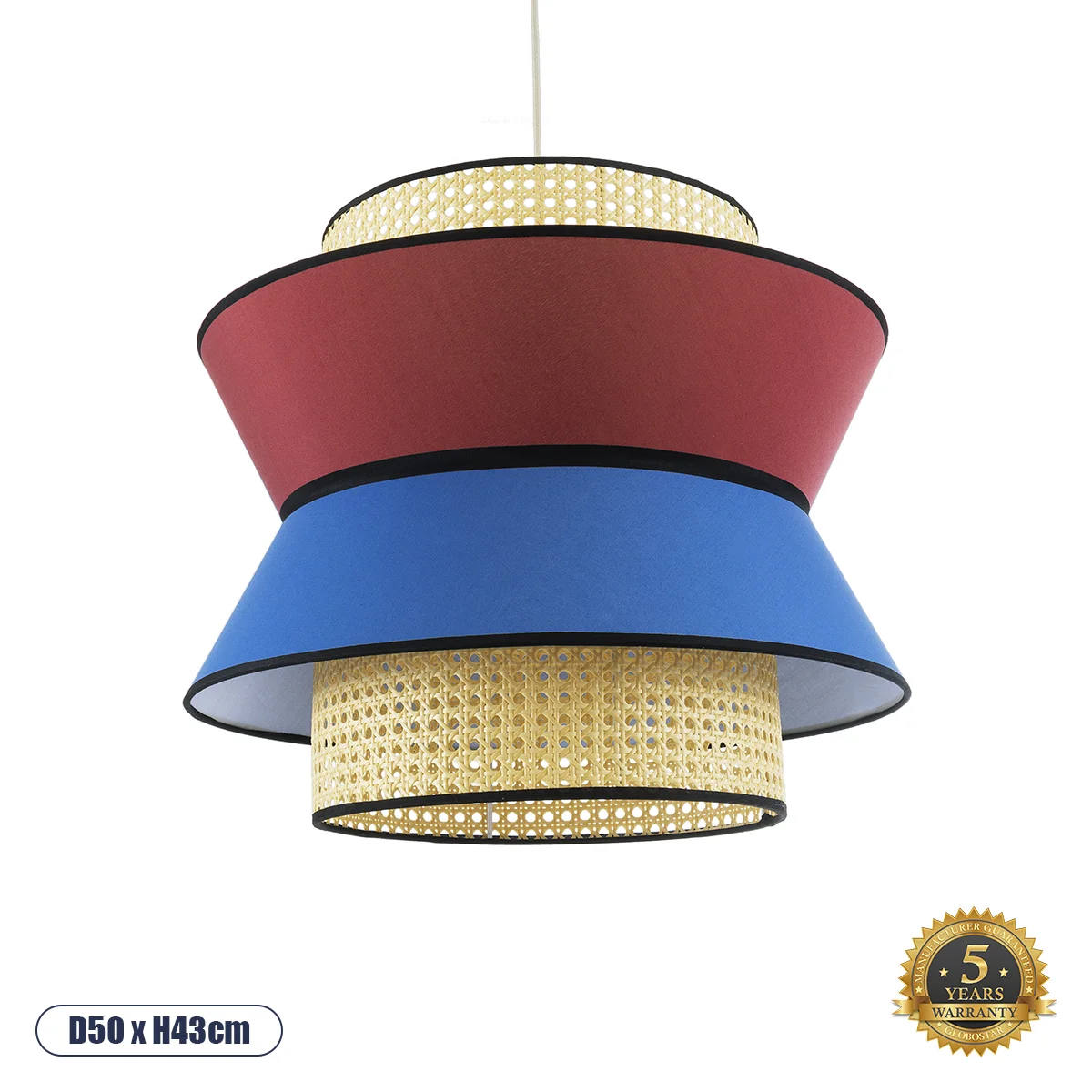 Φωτογραφία προϊόντος: GLOBOSTAR® SAIGE 01919 Boho Κρεμαστό Φωτιστικό Οροφής με Ντουί 1 x E27 AC 220-240V IP20 - Πολύχρωμο - Μ50 x Π50 x Υ43cm