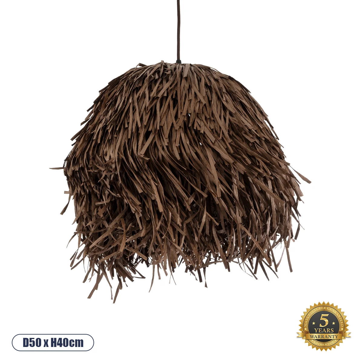 Φωτογραφία προϊόντος: GLOBOSTAR® GUADELOUPE 02293 Boho Κρεμαστό Φωτιστικό Οροφής με Ντουί 1 x E27 AC 220-240V IP20 - Καφέ - Μ50 x Π50 x Υ40cm