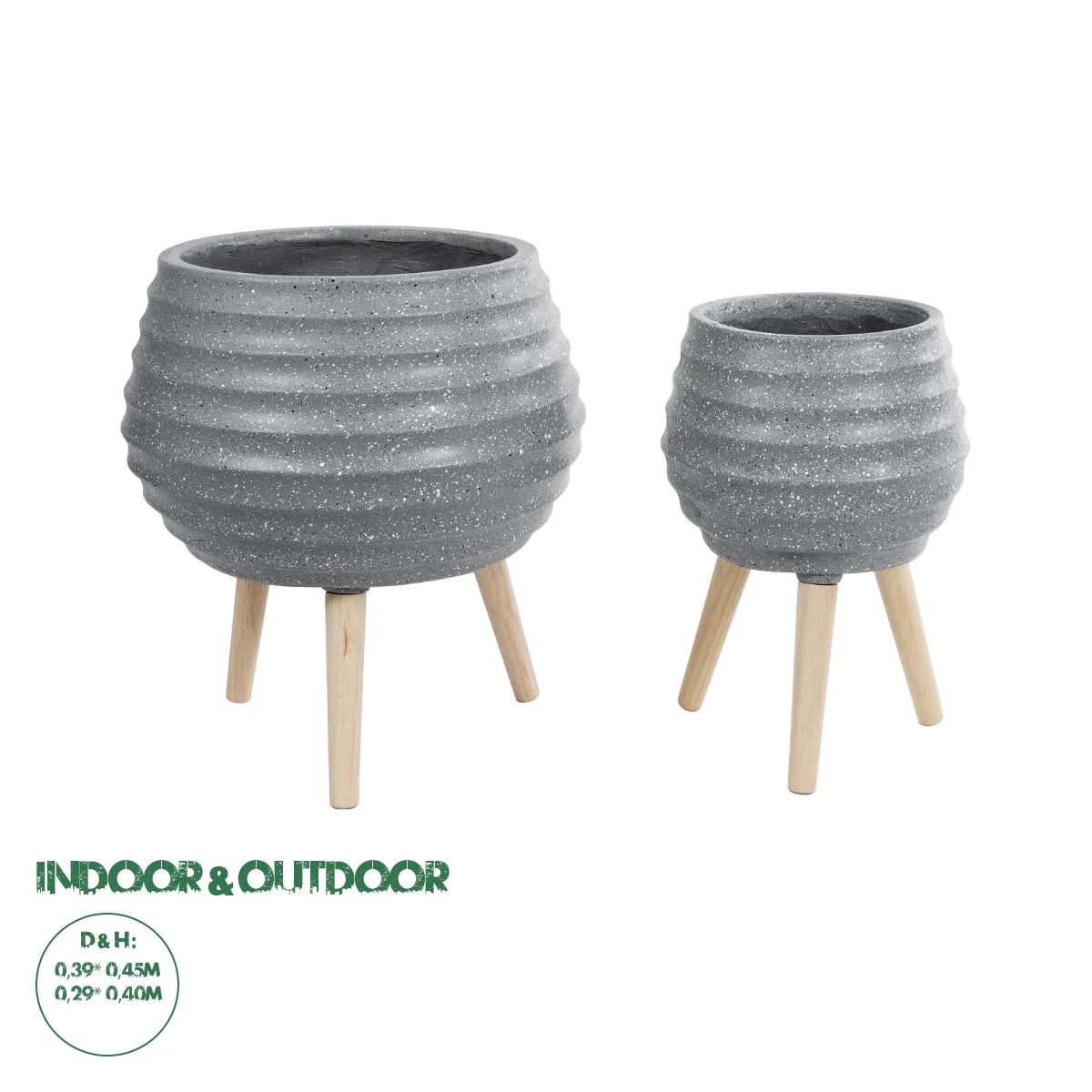 Φωτογραφία προϊόντος: GloboStar® Artificial Garden MARYLAND 20568 ΣΕΤ 2 Διακοσμητικά Πολυεστερικά Τσιμεντένιά Κασπώ Γλάστρες - Flower Pots Γκρι A:Φ39 x Υ45cm B:Φ29 x Υ40cm