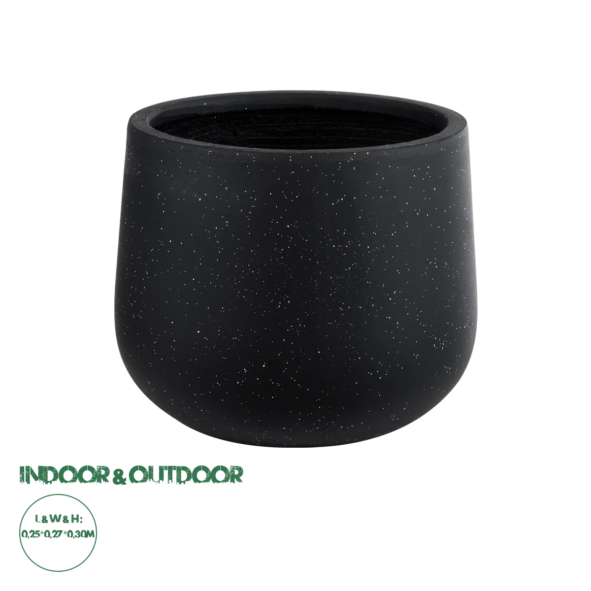 Φωτογραφία προϊόντος: GloboStar® Artificial Garden MAYFAIR 20801 Διακοσμητικό Πολυεστερικό Τσιμεντένιο Κασπώ Γλάστρα - Flower Pot Μαύρο με Λευκές Λεπτομέριες Μ25 x Π27 x Υ30cm