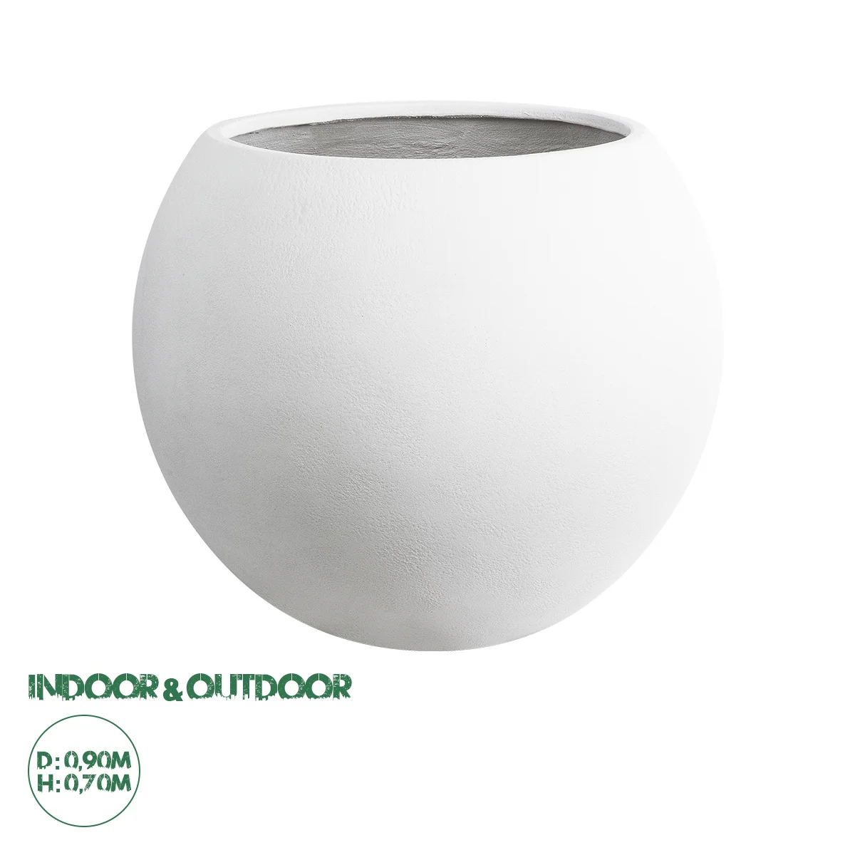 Φωτογραφία προϊόντος: GloboStar® Artificial Garden MURANO 20766 Επιδαπέδιο Πολυεστερικό Τσιμεντένιο Κασπώ Γλάστρα - Flower Pot Λευκό Φ90 x Υ70cm