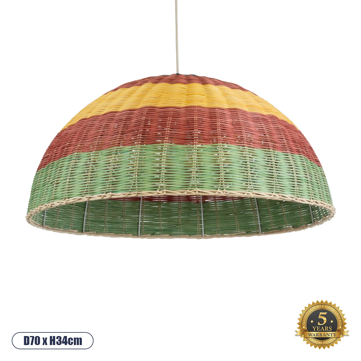 Φωτογραφία προϊόντος: GLOBOSTAR® CABALLEROS 02061 Boho Κρεμαστό Φωτιστικό Οροφής με Ντουί 1 x E27 AC 220-240V IP20 - Πολύχρωμο - Μ70 x Π70 x Υ34cm