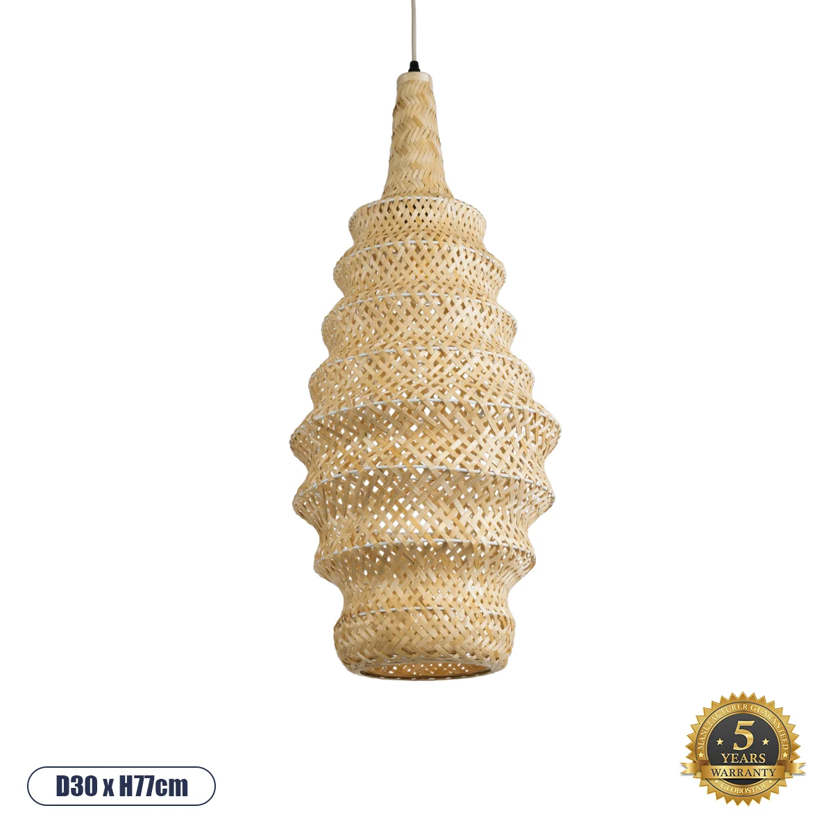 Φωτογραφία προϊόντος: GLOBOSTAR® MAUI 02114 Boho Κρεμαστό Φωτιστικό Οροφής με Ντουί 1 x E27 AC 220-240V IP20 - Μπεζ - Μ30 x Π30 x Y77cm