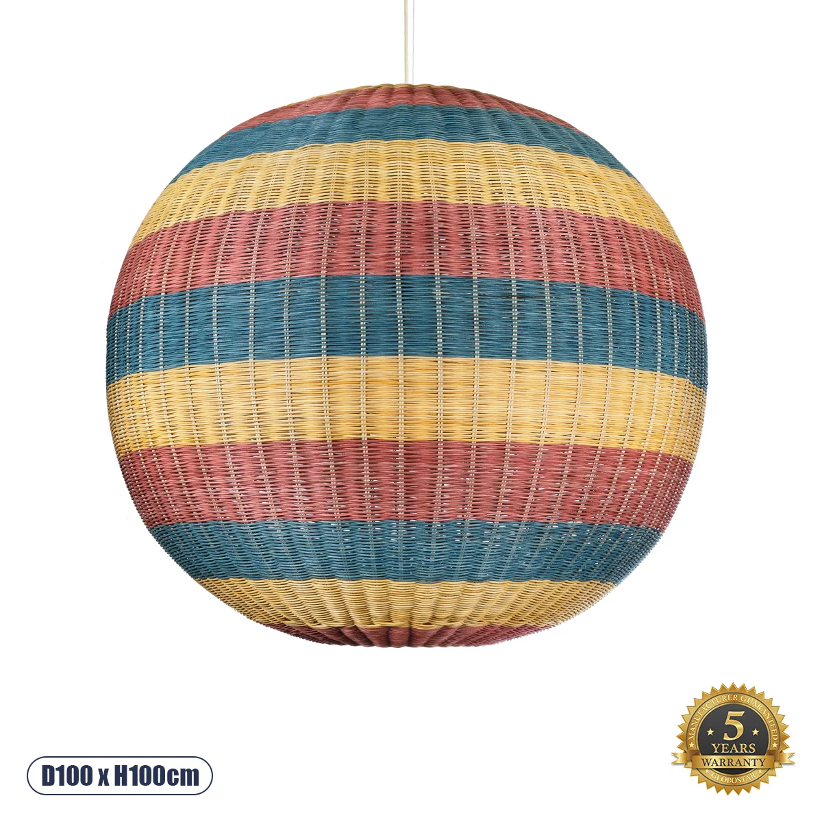 Φωτογραφία προϊόντος: GLOBOSTAR® CABALLEROS 02064 Boho Κρεμαστό Φωτιστικό Οροφής με Ντουί 1 x E27 AC 220-240V IP20 - Πολύχρωμο - Μ100 x Π100 x Υ100cm