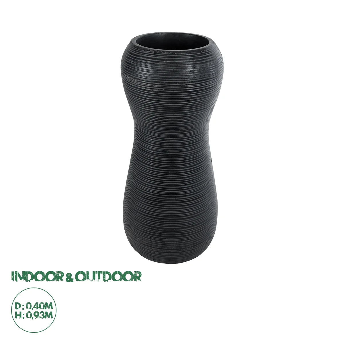 Φωτογραφία προϊόντος: GloboStar® Artificial Garden BARRIO 20773 Επιδαπέδιο Πολυεστερικό Τσιμεντένιο Κασπώ Γλάστρα - Flower Pot Μαύρο Φ40 x Υ93cm