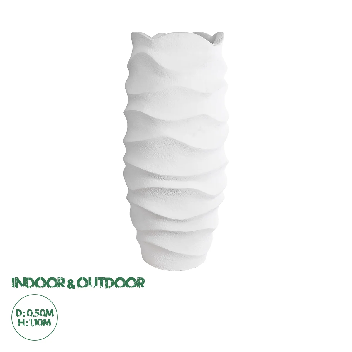 Φωτογραφία προϊόντος: GloboStar® Artificial Garden PORTOFINO 20729 Επιδαπέδιο Πολυεστερικό Τσιμεντένιο Κασπώ Γλάστρα - Flower Pot Λευκό Φ50 x Υ110cm