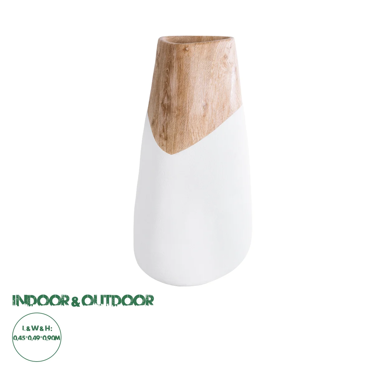 Φωτογραφία προϊόντος: GloboStar® Artificial Garden PANDORA 20707 Επιδαπέδιο Πολυεστερικό Τσιμεντένιο Κασπώ Γλάστρα - Flower Pot Λευκό με Καφέ Μ49 x Π45 x Υ90cm