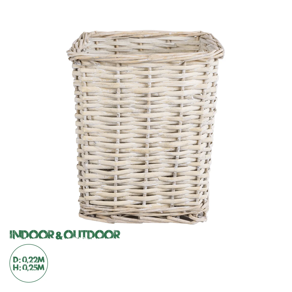 Φωτογραφία προϊόντος: GloboStar® Artificial Garden KYOTO 20590 Διακοσμητικό Πλεκτό Καλάθι - Κασπώ Γλάστρα - Flower Pot Λευκό με Μπεζ Φ22 x Υ25cm