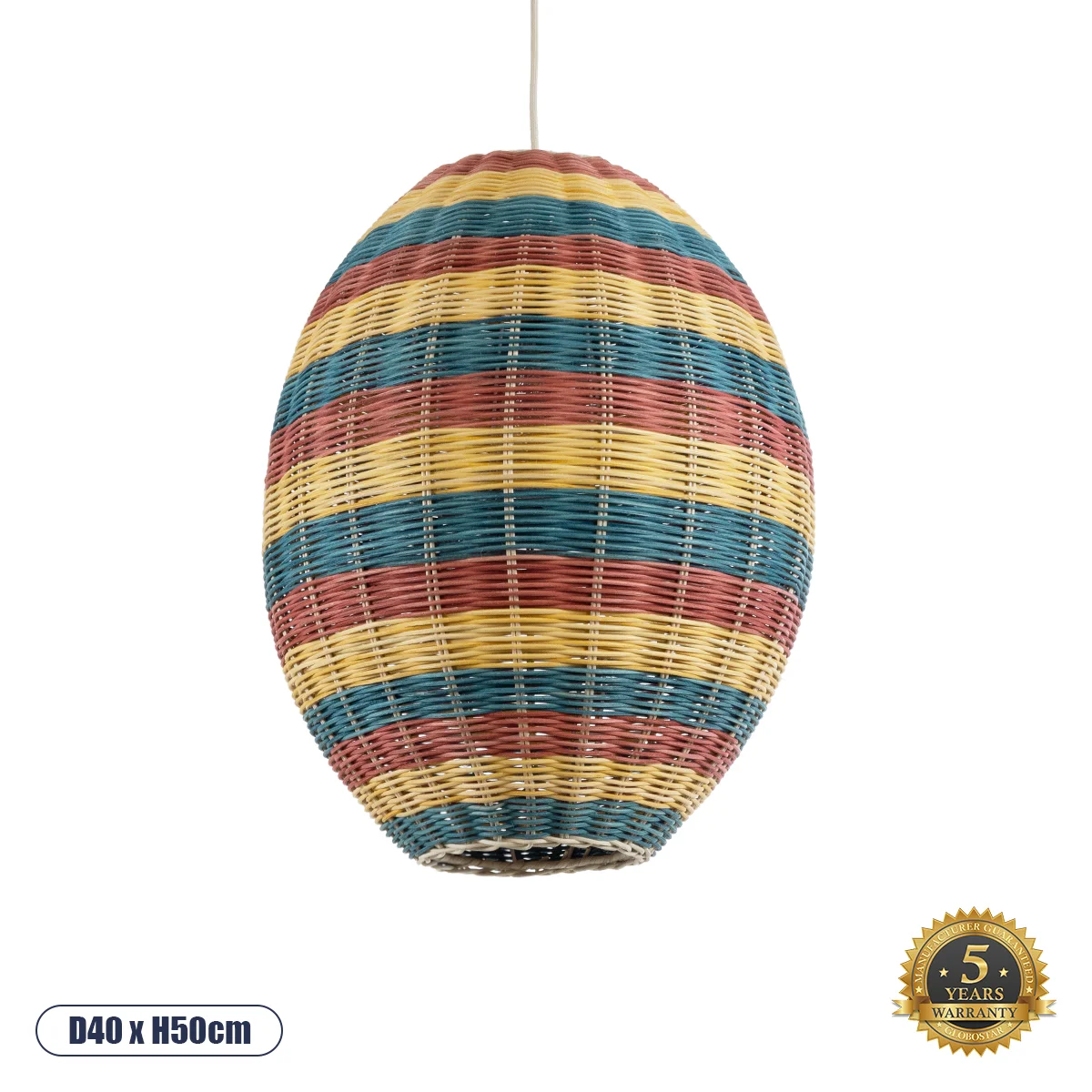 Φωτογραφία προϊόντος: GLOBOSTAR® CABALLEROS 02065 Boho Κρεμαστό Φωτιστικό Οροφής με Ντουί 1 x E27 AC 220-240V IP20 - Πολύχρωμο - Μ40 x Π40 x Υ50cm