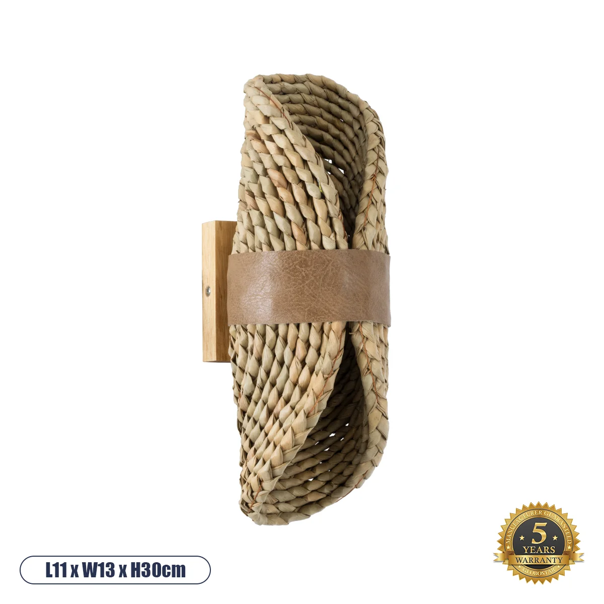 Φωτογραφία προϊόντος: GLOBOSTAR® GUAVA 02222 Boho Φωτιστικό Τοίχου - Απλίκα με Ντουί 2 x G9 AC 220-240V IP20 - Μπεζ & Καφέ - Μ11 x Π13 x Υ30cm