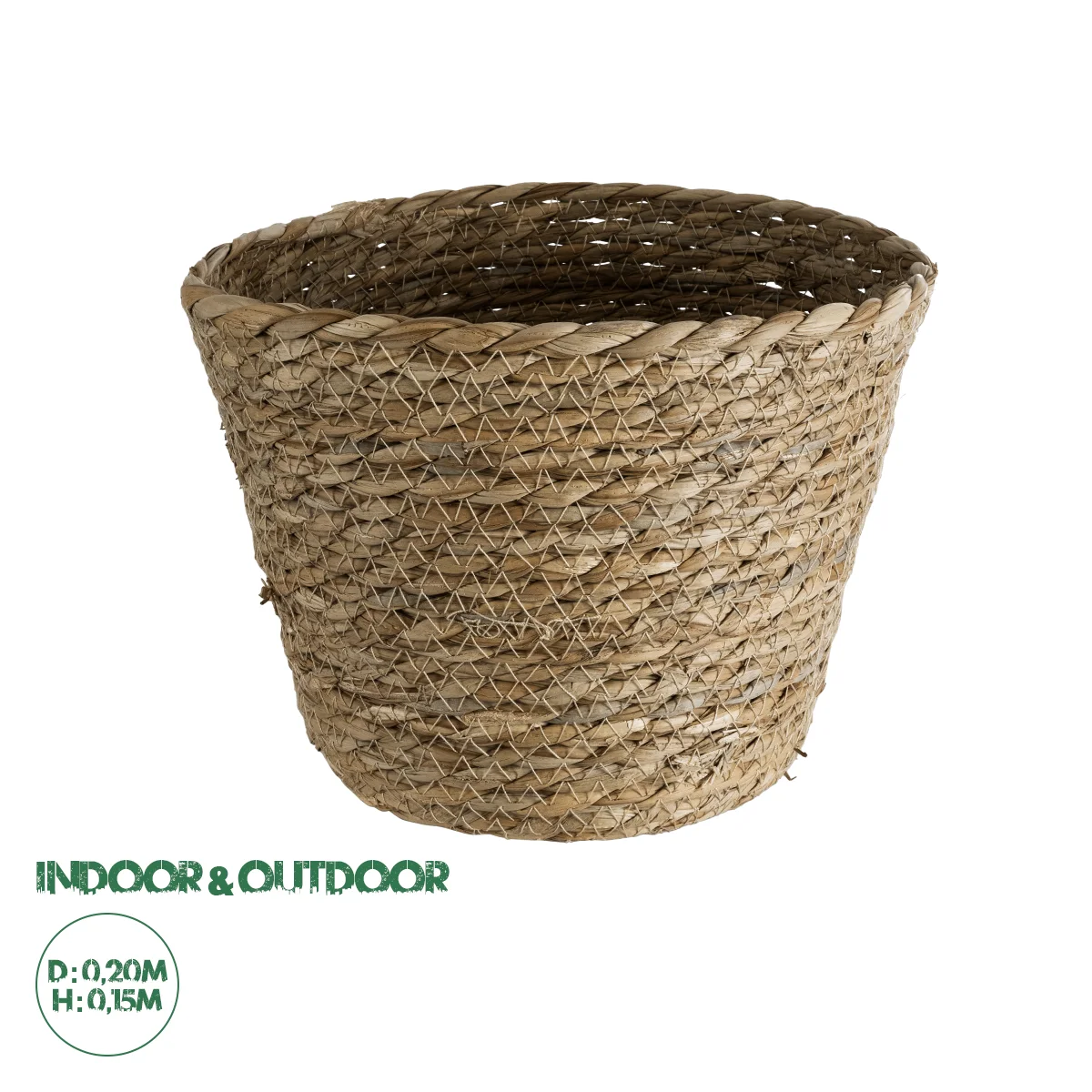 Φωτογραφία προϊόντος: GloboStar® Artificial Garden PATMOS 20269 Διακοσμητικό Πλεκτό Καλάθι - Κασπώ Γλάστρα - Flower Pot Καφέ Φ20 x Υ15cm