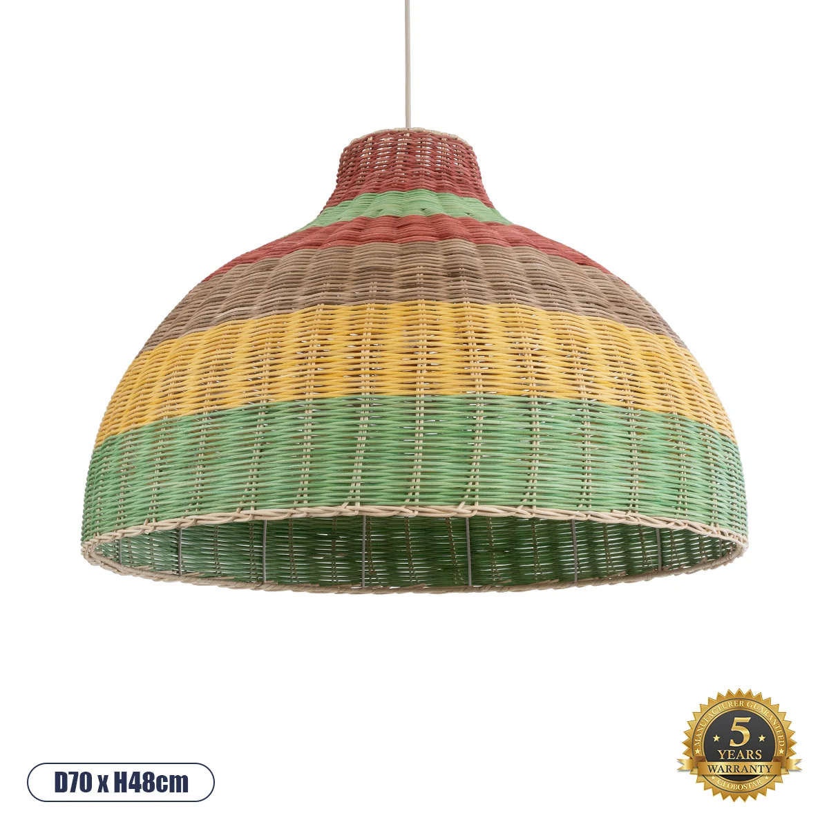 Φωτογραφία προϊόντος: GLOBOSTAR® CABALLEROS 02054 Boho Κρεμαστό Φωτιστικό Οροφής με Ντουί 1 x E27 AC 220-240V IP20 - Πολύχρωμο - Μ70 x Π70 x Υ48cm