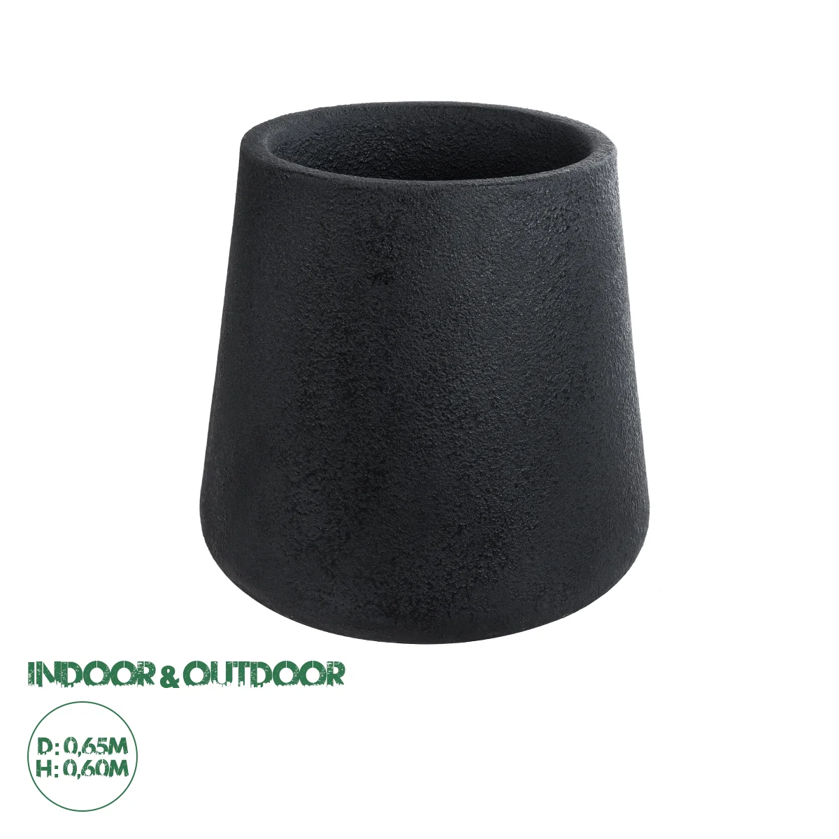 Φωτογραφία προϊόντος: GloboStar® Artificial Garden SOHO 20791 Επιδαπέδιο Πολυεστερικό Τσιμεντένιο Κασπώ Γλάστρα - Flower Pot Μαύρο Φ65 x Υ60cm