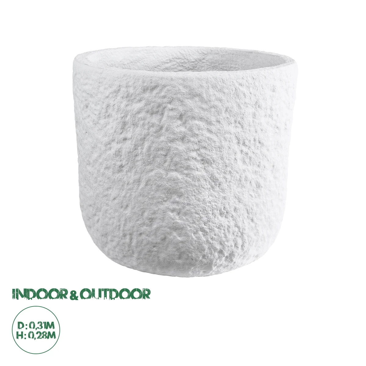 Φωτογραφία προϊόντος: GloboStar® Artificial Garden MALVEN 20710 Επιδαπέδιο Πολυεστερικό Τσιμεντένιο Κασπώ Γλάστρα - Flower Pot Λευκό Φ31 x Υ28cm