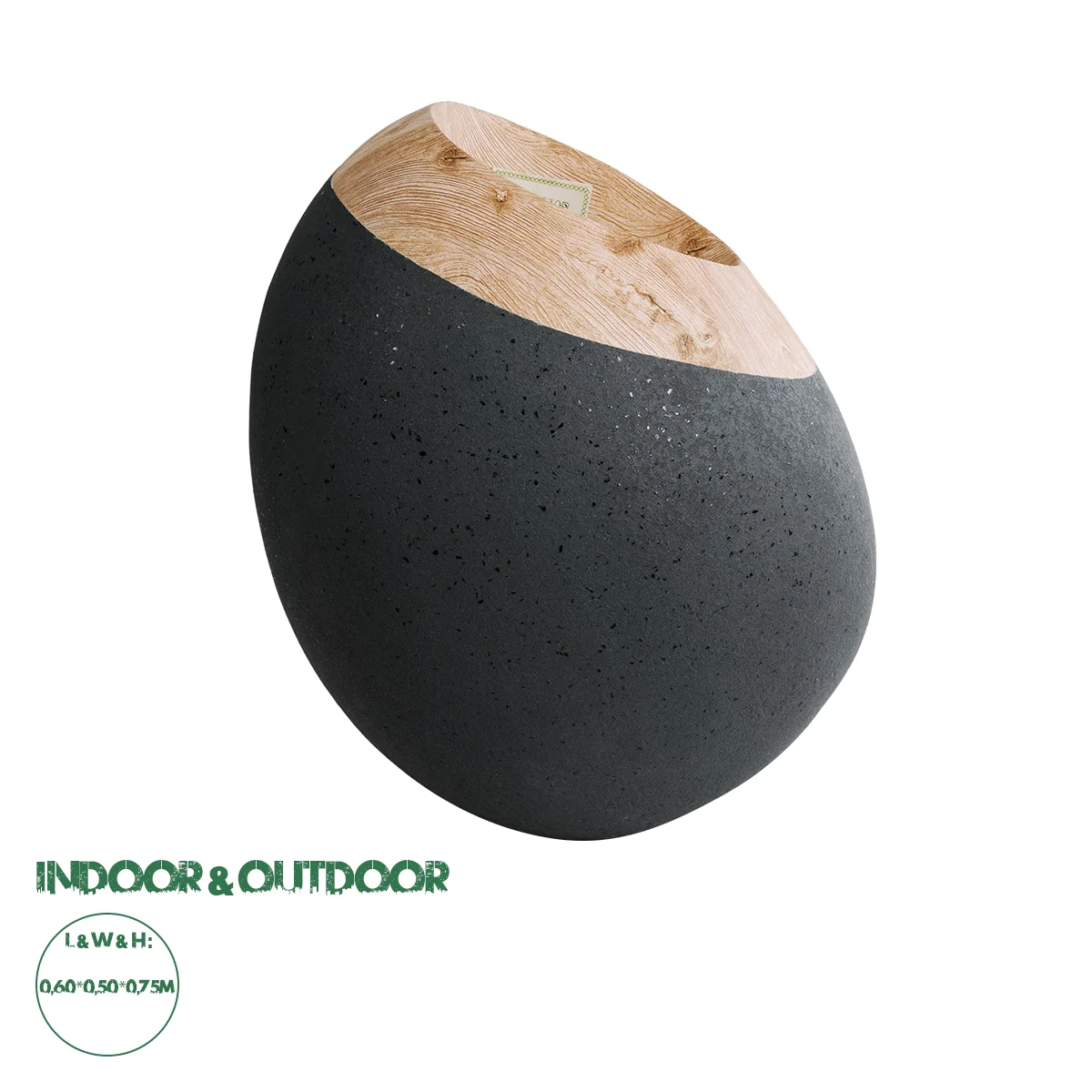Φωτογραφία προϊόντος: GloboStar® Artificial Garden RAVELLO 20747 Επιδαπέδιο Πολυεστερικό Τσιμεντένιο Κασπώ Γλάστρα - Flower Pot Μαύρο με Καφέ Μ60 x Π50 x Υ75cm