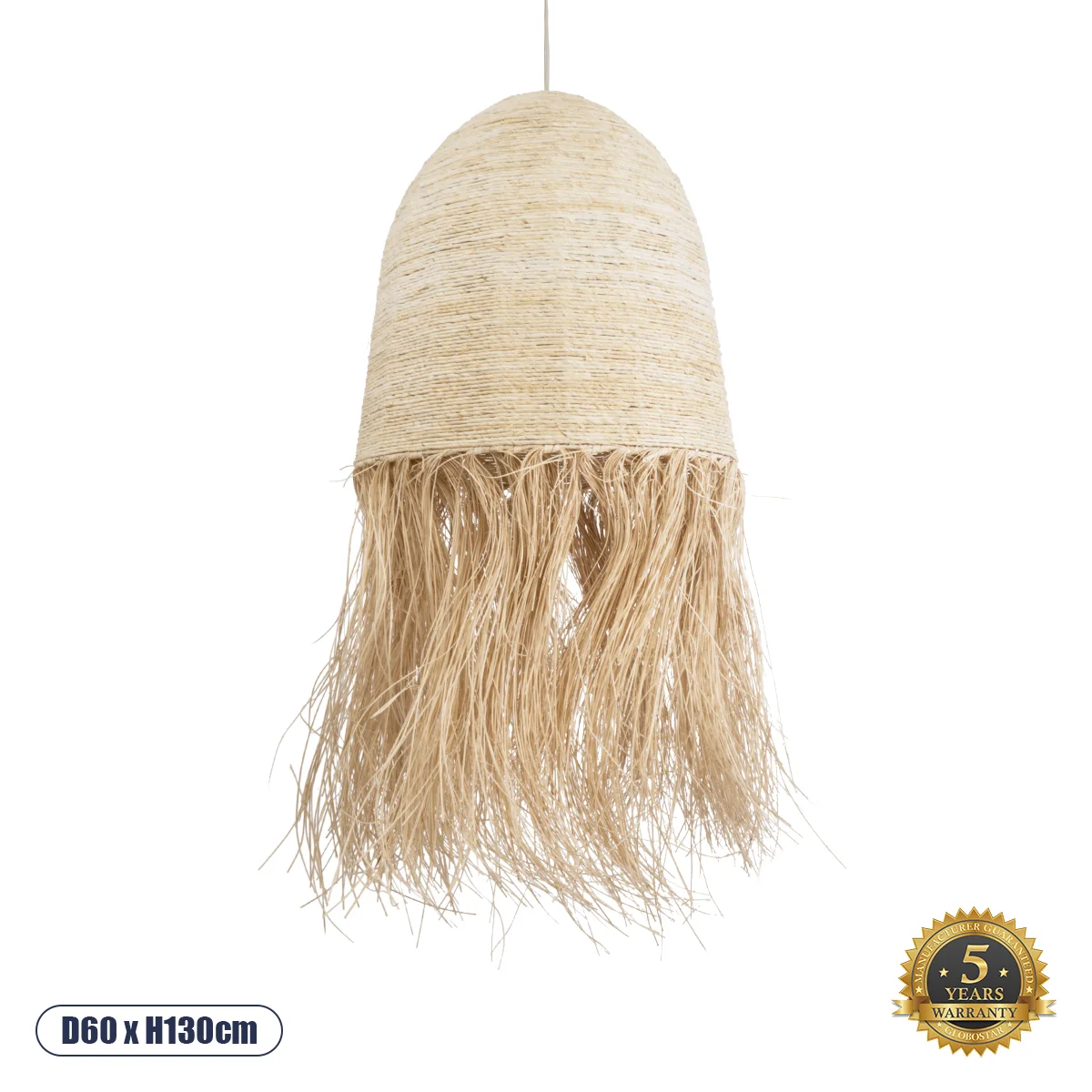 Φωτογραφία προϊόντος: GLOBOSTAR® AREMBEPE 02179 Boho Κρεμαστό Φωτιστικό Οροφής με Ντουί 1 x E27 AC 220-240V IP20 - Μπεζ - Μ60 x Π60 x Υ130cm