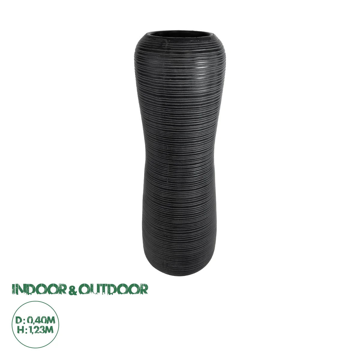 Φωτογραφία προϊόντος: GloboStar® Artificial Garden BARRIO 20772 Επιδαπέδιο Πολυεστερικό Τσιμεντένιο Κασπώ Γλάστρα - Flower Pot Μαύρο Φ40 x Υ122cm