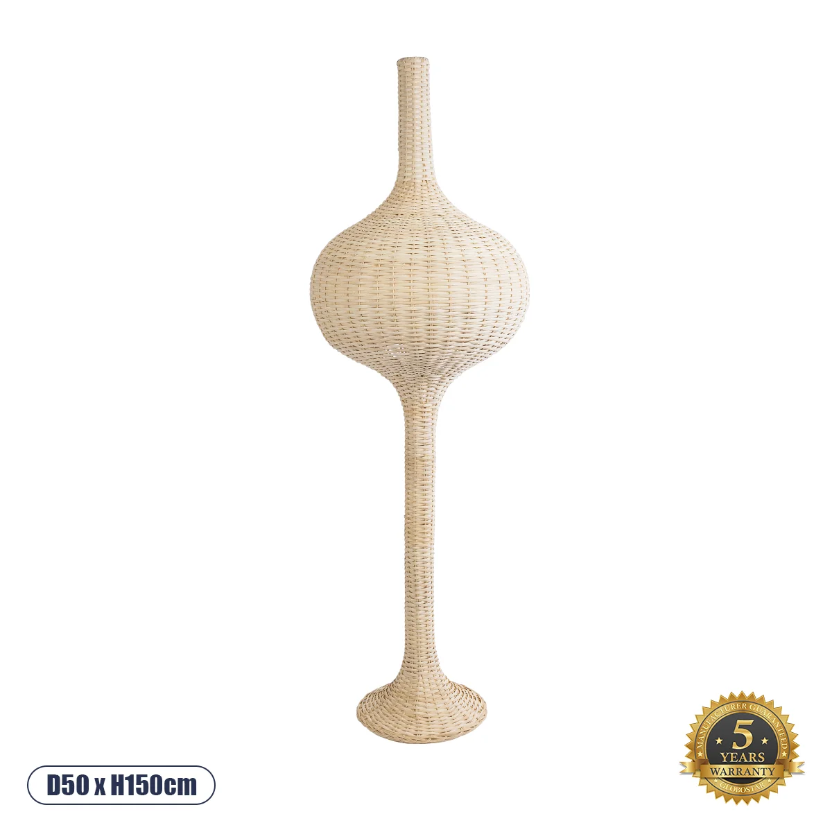 Φωτογραφία προϊόντος: GLOBOSTAR® ALADDIN 02051 Boho Επιδαπέδιο Φωτιστικό με Ντουί 1 x E27 AC 220-240V IP20 - Μπεζ - Μ40 x Π40 x Υ150cm