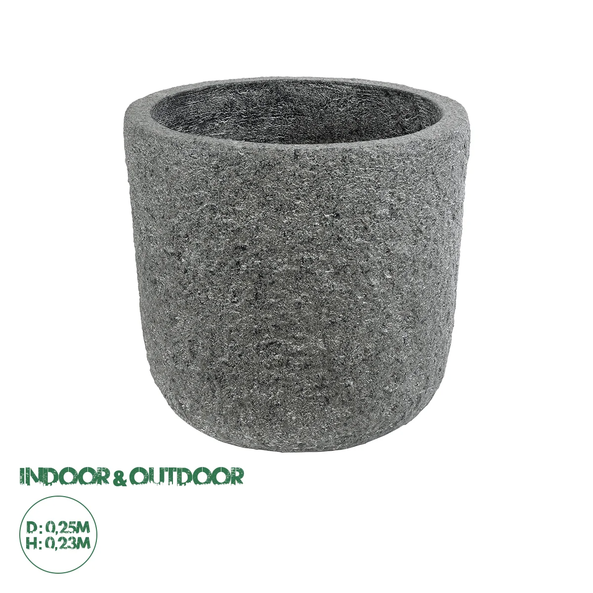 Φωτογραφία προϊόντος: GloboStar® Artificial Garden ERICE 20757 Επιδαπέδιο Πολυεστερικό Τσιμεντένιο Κασπώ Γλάστρα - Flower Pot Γκρι Φ25 x Υ23cm