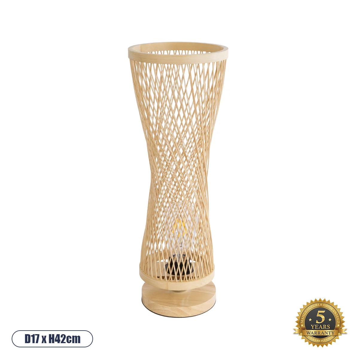 Φωτογραφία προϊόντος: GLOBOSTAR® ROWAN 01994 Boho Επιτραπέζιο Φωτιστικό Πορτατίφ με Ντουί 1 x E27 AC 220-240V IP20 - Μπεζ - Μ17 x Π17 x Υ42cm