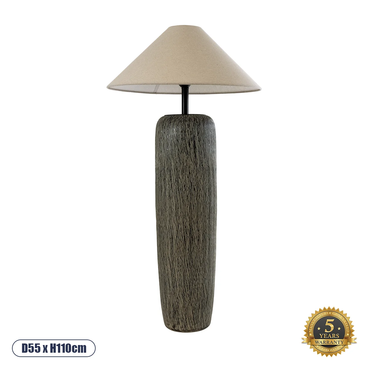 Φωτογραφία προϊόντος: GLOBOSTAR® OLIANA 02315 Boho Επιδαπέδιο Φωτιστικό με Ντουί 1 x E27 AC 220-240V IP20 - Γκρι & Μπεζ - Μ55 x Π55 x Υ110cm