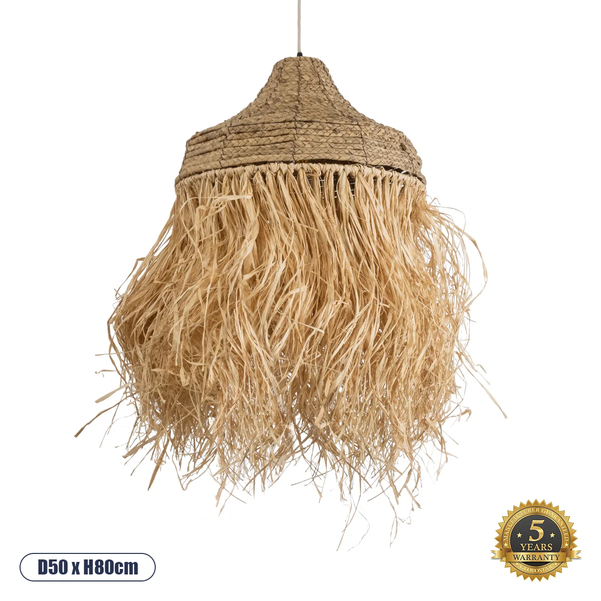 Φωτογραφία προϊόντος: GLOBOSTAR® PORTOFERRAIO 02185 Boho Κρεμαστό Φωτιστικό Οροφής με Ντουί 1 x E27 AC 220-240V IP20 - Μπεζ - Μ50 x Π50 x Υ80cm