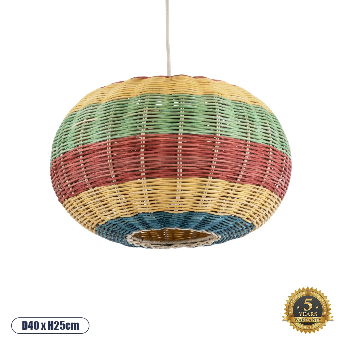 Φωτογραφία προϊόντος: GLOBOSTAR® CABALLEROS 02055 Boho Κρεμαστό Φωτιστικό Οροφής με Ντουί 1 x E27 AC 220-240V IP20 - Πολύχρωμο - Μ40 x Π40 x Υ25cm