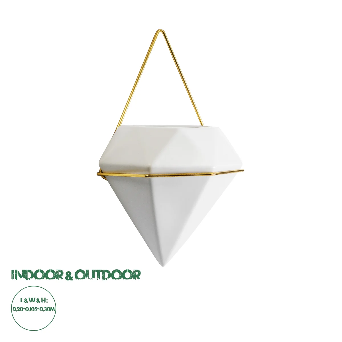 Φωτογραφία προϊόντος: GloboStar® Artificial Garden LOUVRE 20534 Διακοσμητικό Κεραμικό Κασπώ Γλάστρα - Flower Pot Λευκό με Χρυσό Μ20 x Π10.5 x Υ30cm