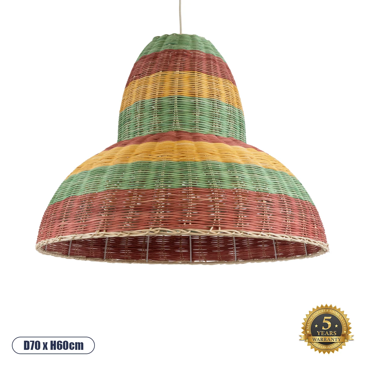Φωτογραφία προϊόντος: GLOBOSTAR® CABALLEROS 02058 Boho Κρεμαστό Φωτιστικό Οροφής με Ντουί 1 x E27 AC 220-240V IP20 - Πολύχρωμο - Μ70 x Π70 x Υ60cm