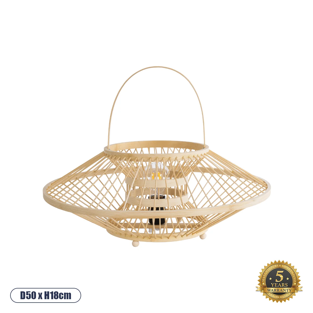 Φωτογραφία προϊόντος: GLOBOSTAR® SORENIA 02005 Boho Επιτραπέζιο Φωτιστικό Πορτατίφ με Ντουί 1 x E27 AC 220-240V IP20 - Μπεζ - Μ50 x Π50 x Υ18cm