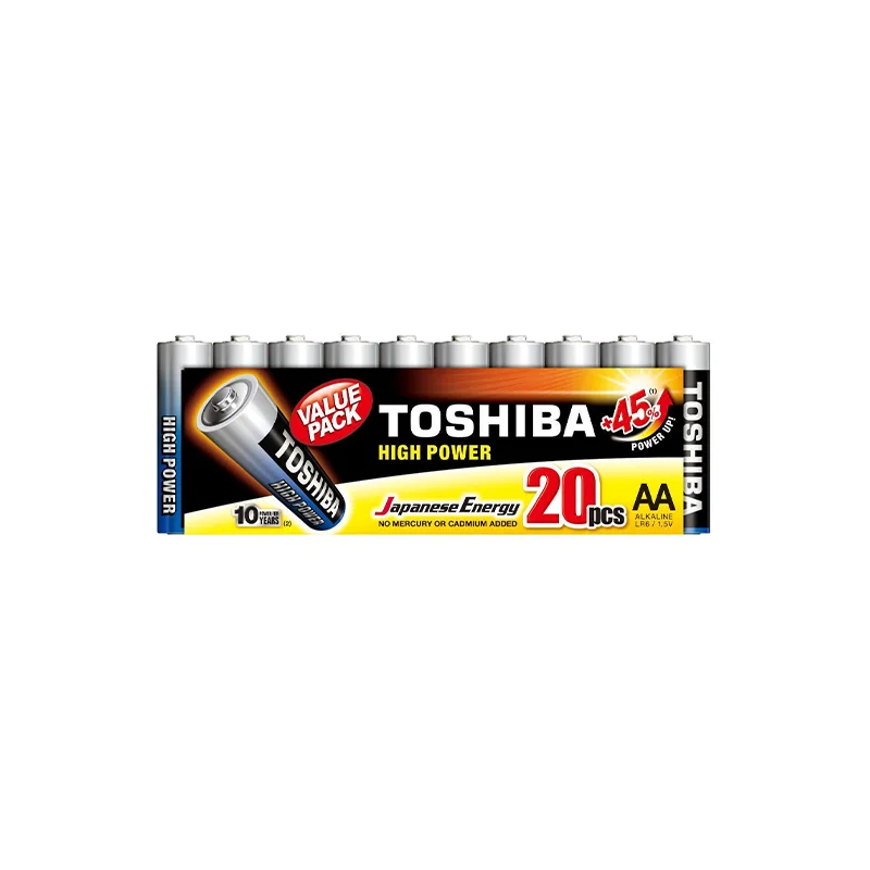 Φωτογραφία προϊόντος: Toshiba High Power Αλκαλικές Μπαταρίες AA 1.5V 20τμχ (LR6GCP MP-20)