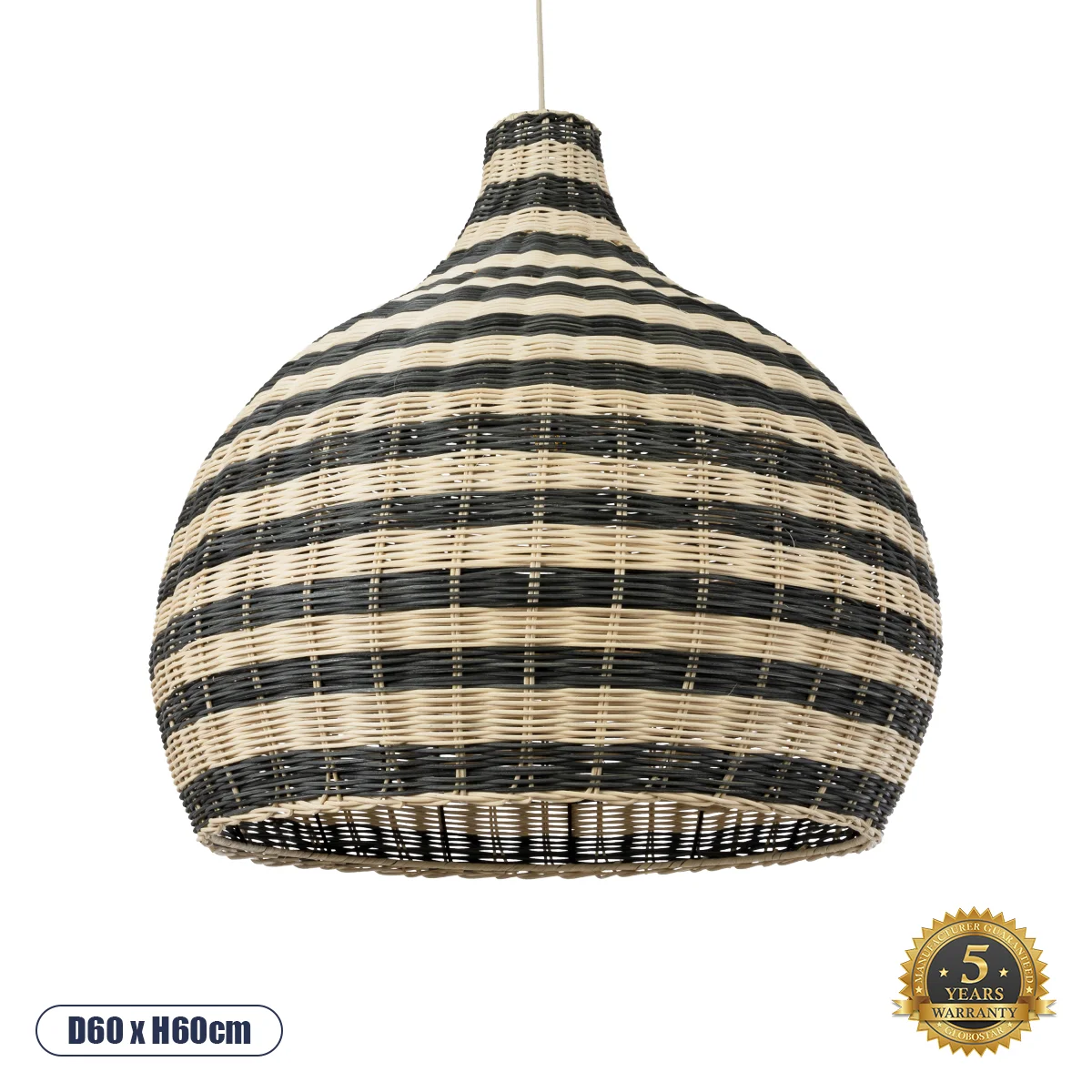 Φωτογραφία προϊόντος: GLOBOSTAR® JAMAICA 01955 Boho Κρεμαστό Φωτιστικό Οροφής με Ντουί 1 x E27 AC 220-240V IP20 - Μπεζ & Λαδί - Μ60 x Π60 x Υ60cm
