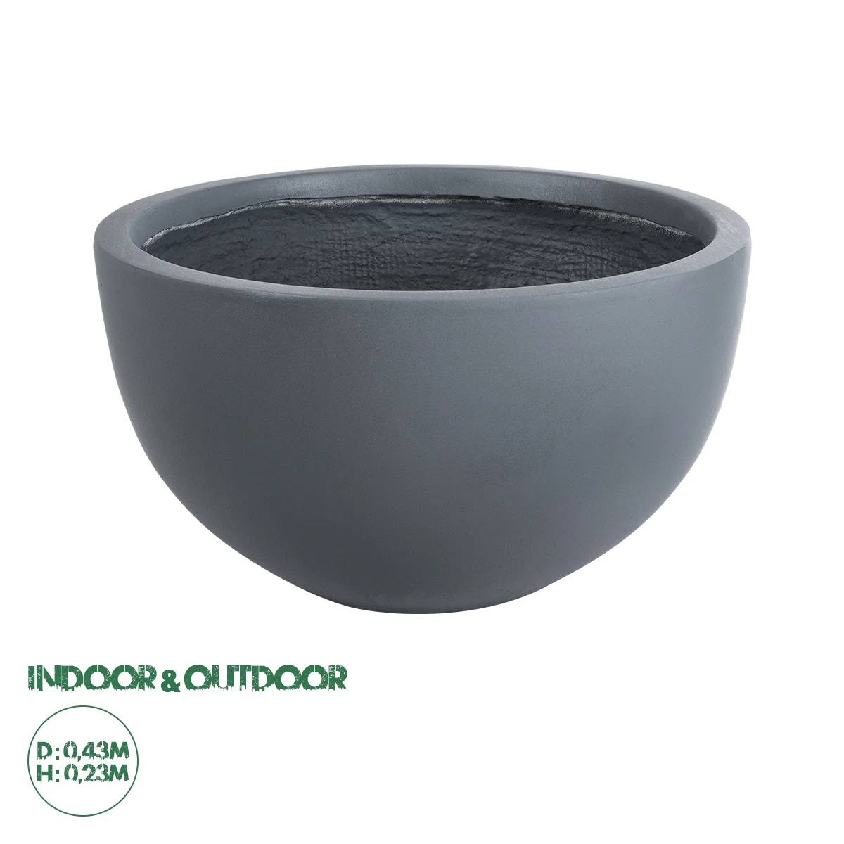 Φωτογραφία προϊόντος: GloboStar® Artificial Garden BALTIMORE 20696 Διακοσμητικό Πολυεστερικό Τσιμεντένιο Κασπώ Γλάστρα - Flower Pot Γκρι Φ43 x Υ23cm