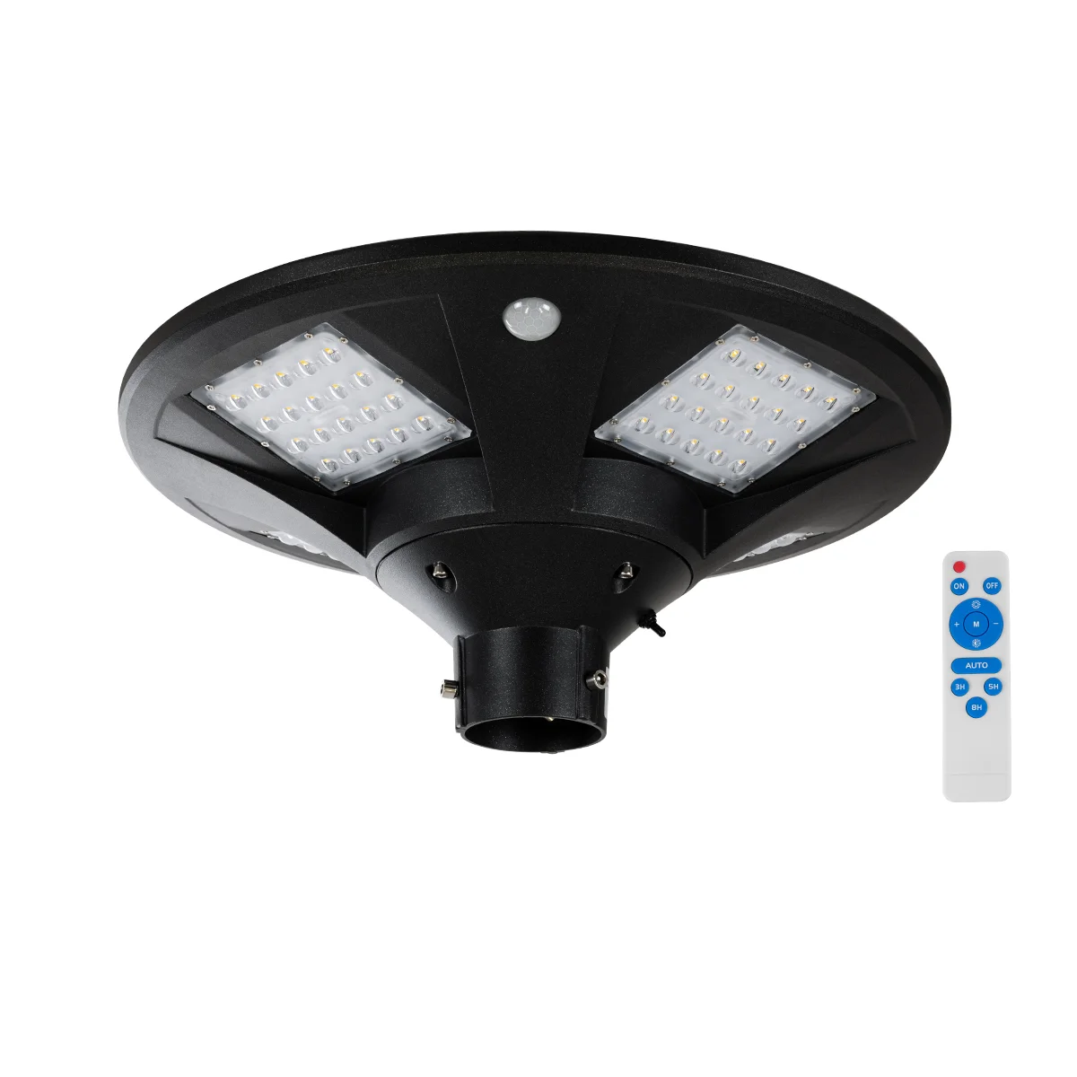 Φωτογραφία προϊόντος: GLOBOSTAR® PARK 90501 Φωτιστικό Κεφαλής Post Top Πλατείας/Πάρκου/Κήπου με Ασύρματο Χειριστήριο LED 20W 800lm 120° με Ενσωματωμένο Φωτοβολταϊκό Panel 6V 20W & Επαναφορτιζόμενη Μπατα
