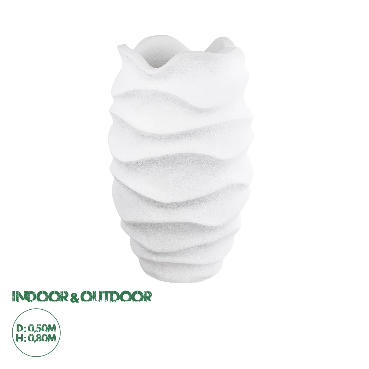 Φωτογραφία προϊόντος: GloboStar® Artificial Garden PORTOFINO 20730 Επιδαπέδιο Πολυεστερικό Τσιμεντένιο Κασπώ Γλάστρα - Flower Pot Λευκό Φ50 x Υ80cm